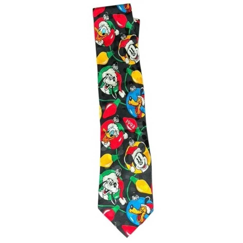 Mickey Limited  Silk Disney Vtg.‎ Christmas  Tie Goofy Mickey Pluto Donald Duck